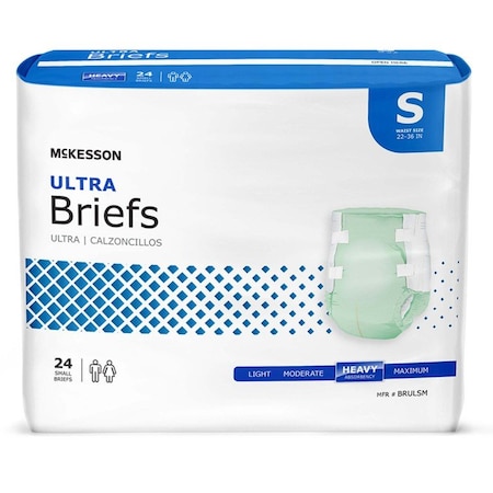 Mckesson Heavy Absorbency Incontinence Brief, Small, 24PK BRULSM